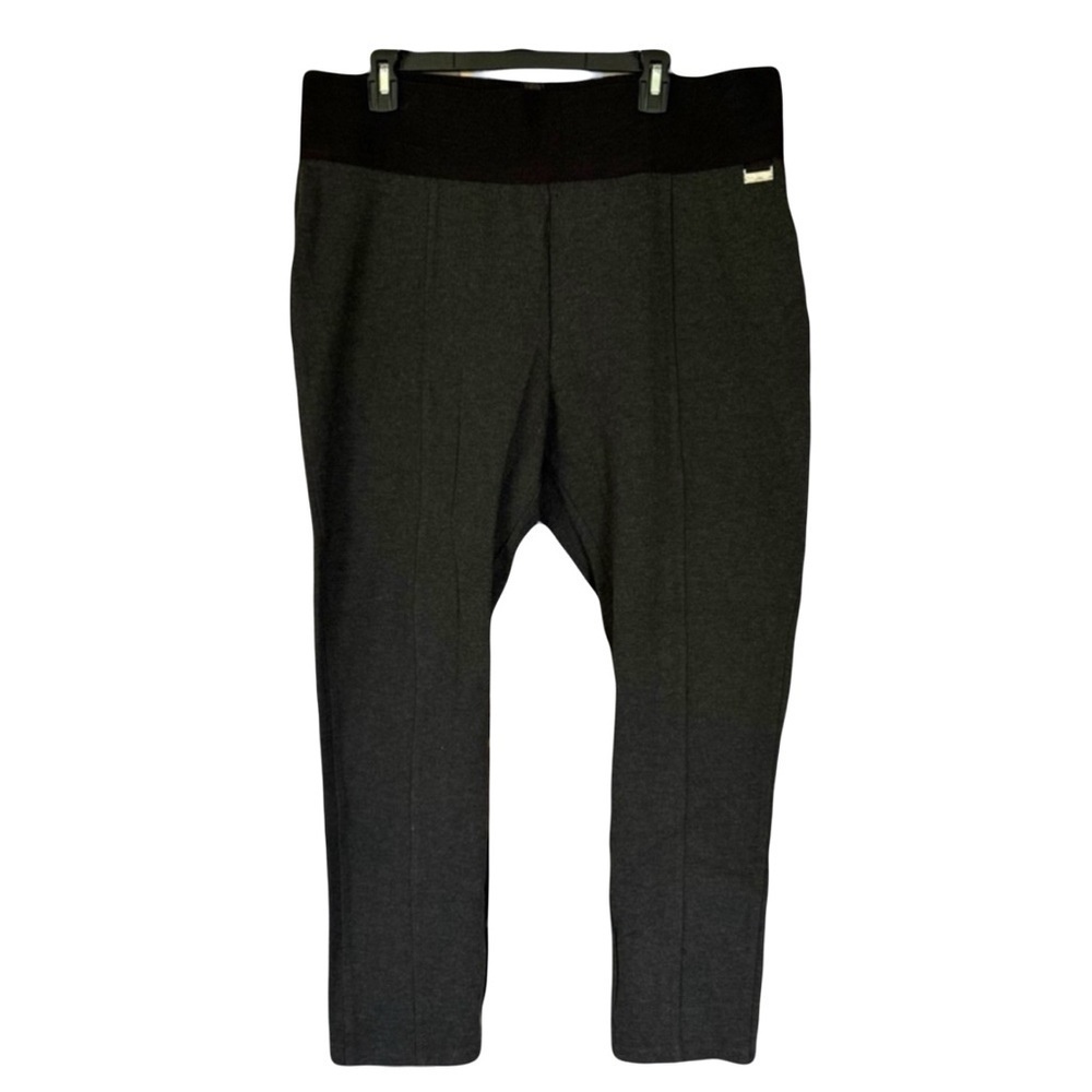 CALVIN KLEIN women’s grey front seem pull on twill stretch ankle pants